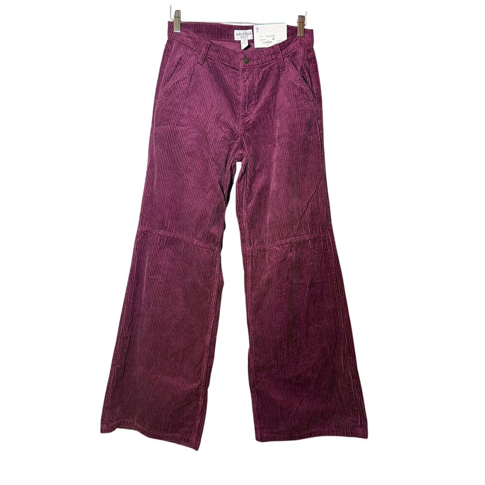 Arizona Jean Co Baggy Y2K Corduroy Pants Women’s Size 5 Burgundy Wide Leg NWT